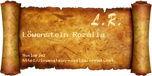 Löwenstein Rozália névjegykártya